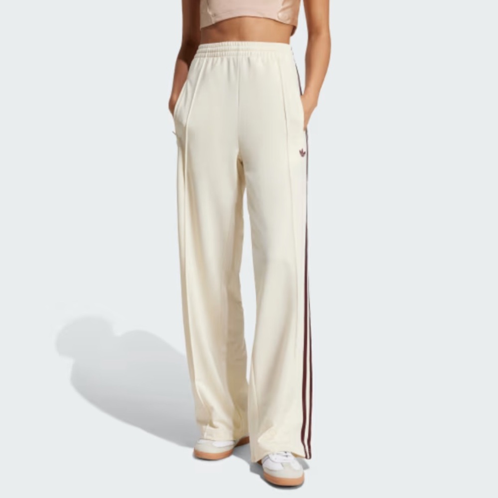 Adicolor Classic Firebird Loose Track Pants - Cream/Maroon - Wmns Size Small
